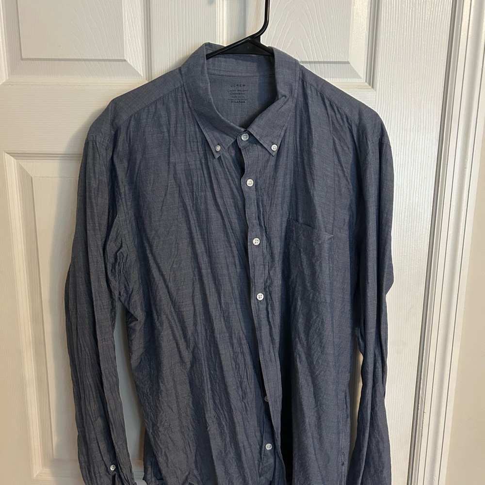 J. Crew Men's Blue Chambray Shirt
